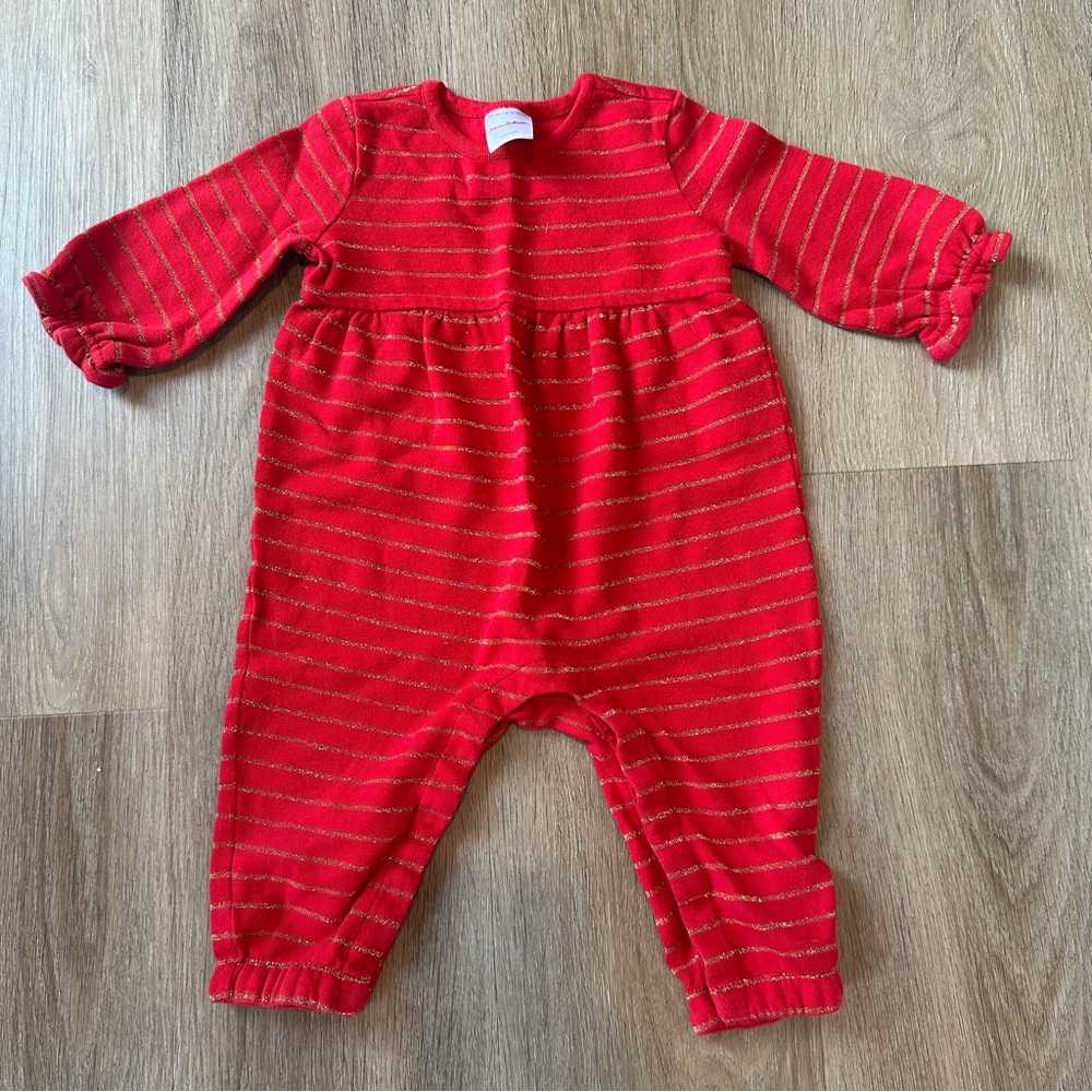 Hanna Andersson Red and Gold Romper